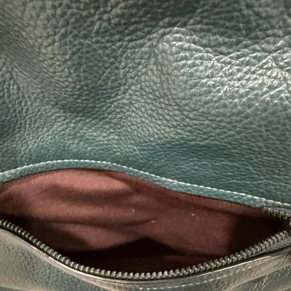 Coach Pennie Hobo hunter green leather & suede shoulder/crossbody purse C1522 - Picture 10 of 12
